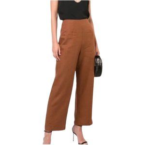 Reformation Highrise* Justin Linen Wide leg flare Pant*  in Barley* Size 6